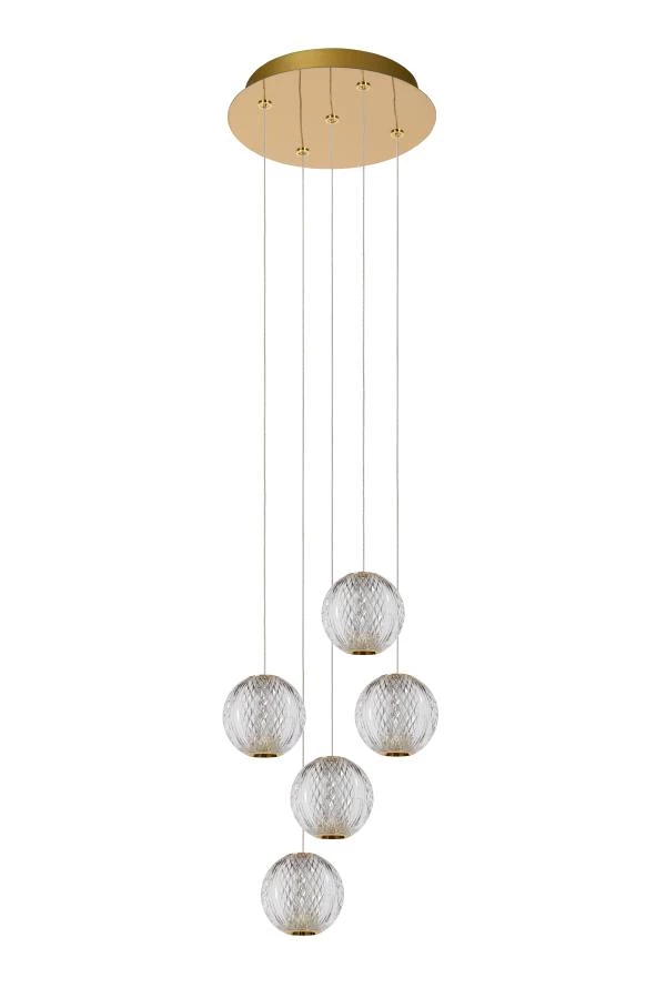 Lucide CINTRA - Hanglamp - Ø 32 cm - LED Dimb. - 5x4,7W 2700K - Transparant - uit